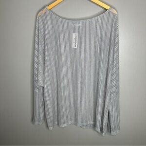 NWT zeagoo silver lightweight ribbed long sleeve shirt